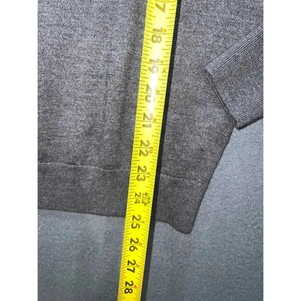 Untuckit 1/4 Zip Sweater Regular Y2k Gray 100% Merino Wool Pullover XL A010489